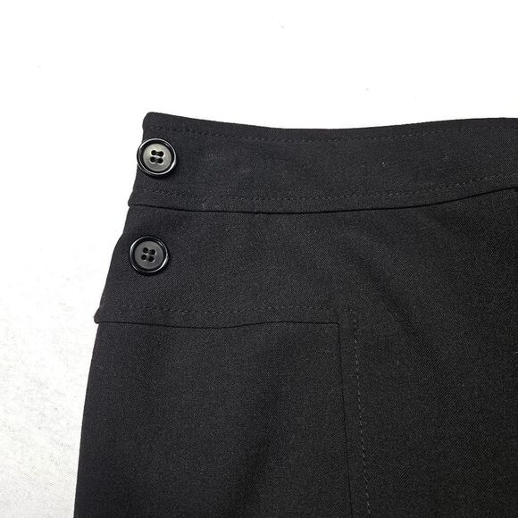 BCBGMaxAzria Black Off Center Front Split Hem Back Zip Lined Stretch Short Skirt - Picture 4 of 14